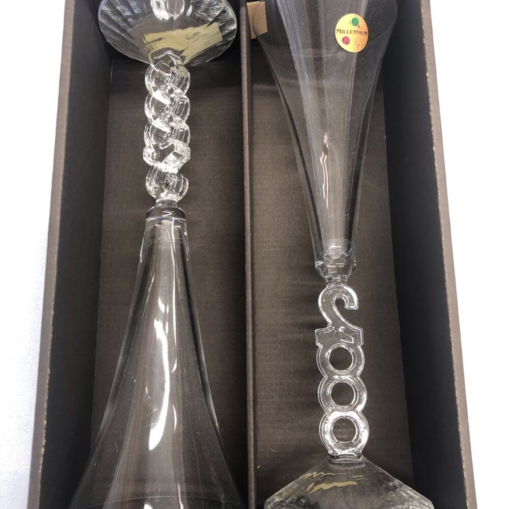 NIB Cristal D Arques Collectible Y2K Millennium Champagne flute glasses - Picture 4 of 16